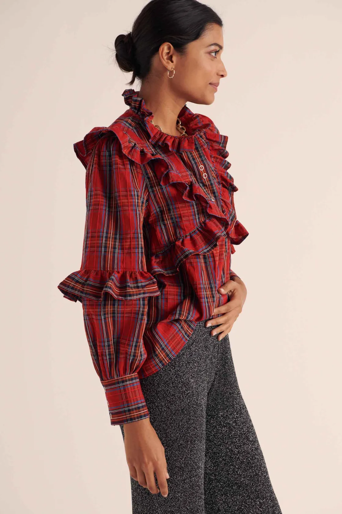 Chemises Et Blouses-Balzac Paris Blouse Amelia Tartan rouge