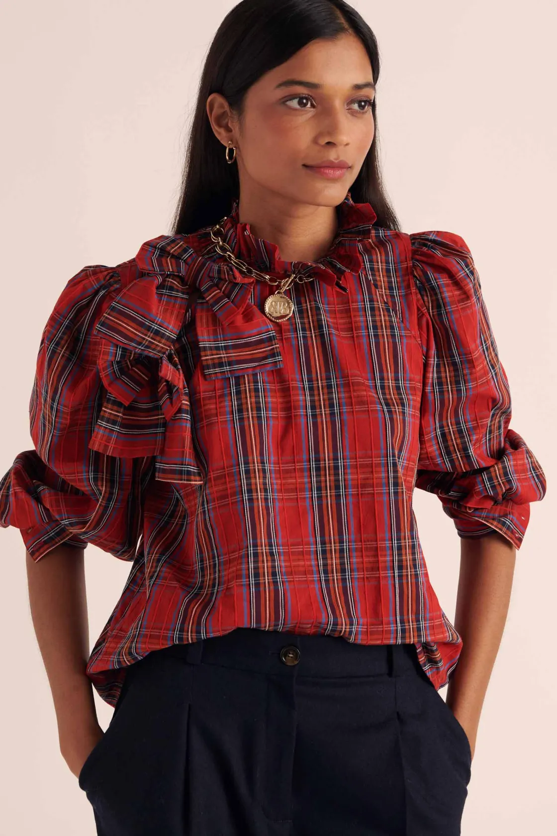 Chemises Et Blouses-Balzac Paris Blouse Diana Tartan rouge