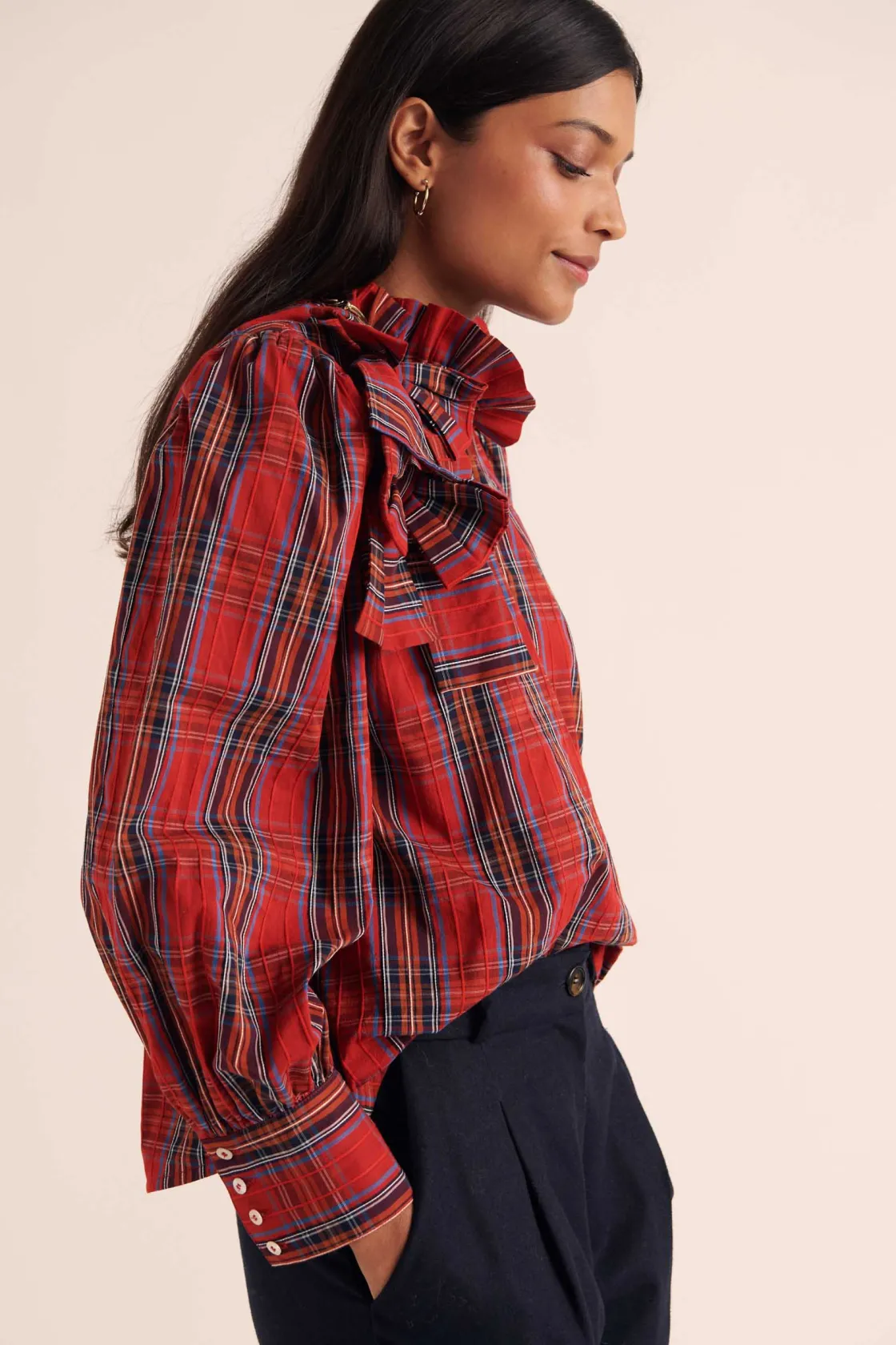 Chemises Et Blouses-Balzac Paris Blouse Diana Tartan rouge