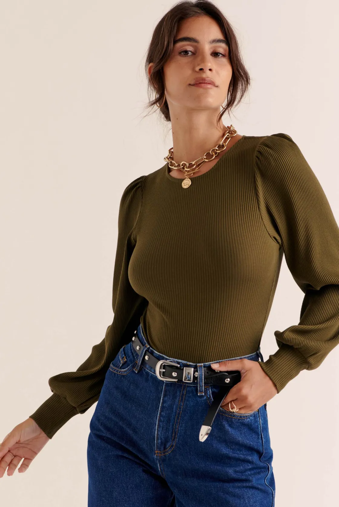 Tops, Tee-Shirts Et Bodies-Balzac Paris Body Chlo Vert olive