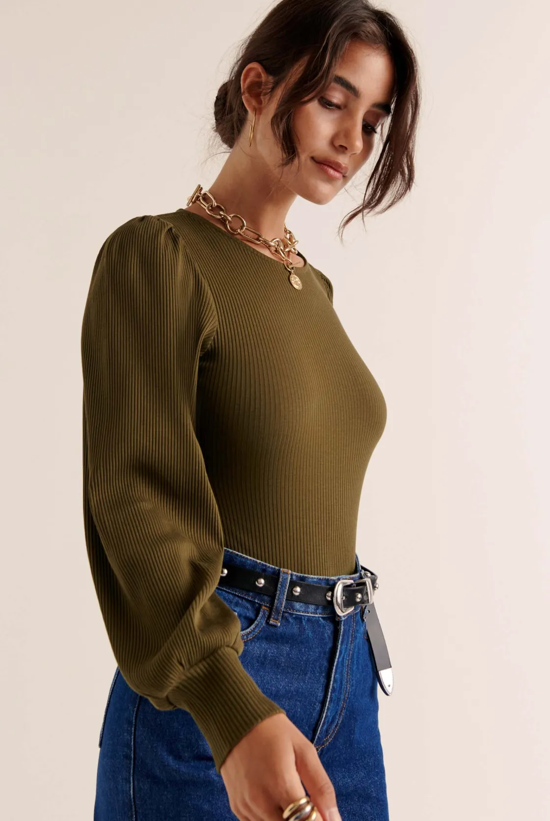 Tops, Tee-Shirts Et Bodies-Balzac Paris Body Chlo Vert olive