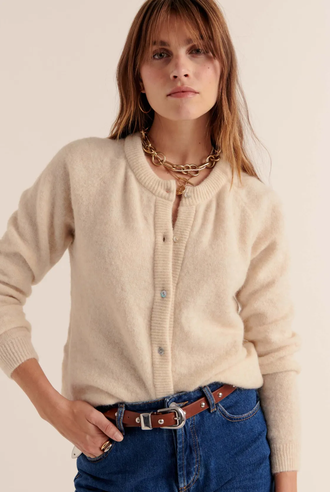 Homewear | Pulls Et Cardigans-Balzac Paris Cardigan Come blanc naturel Ecru