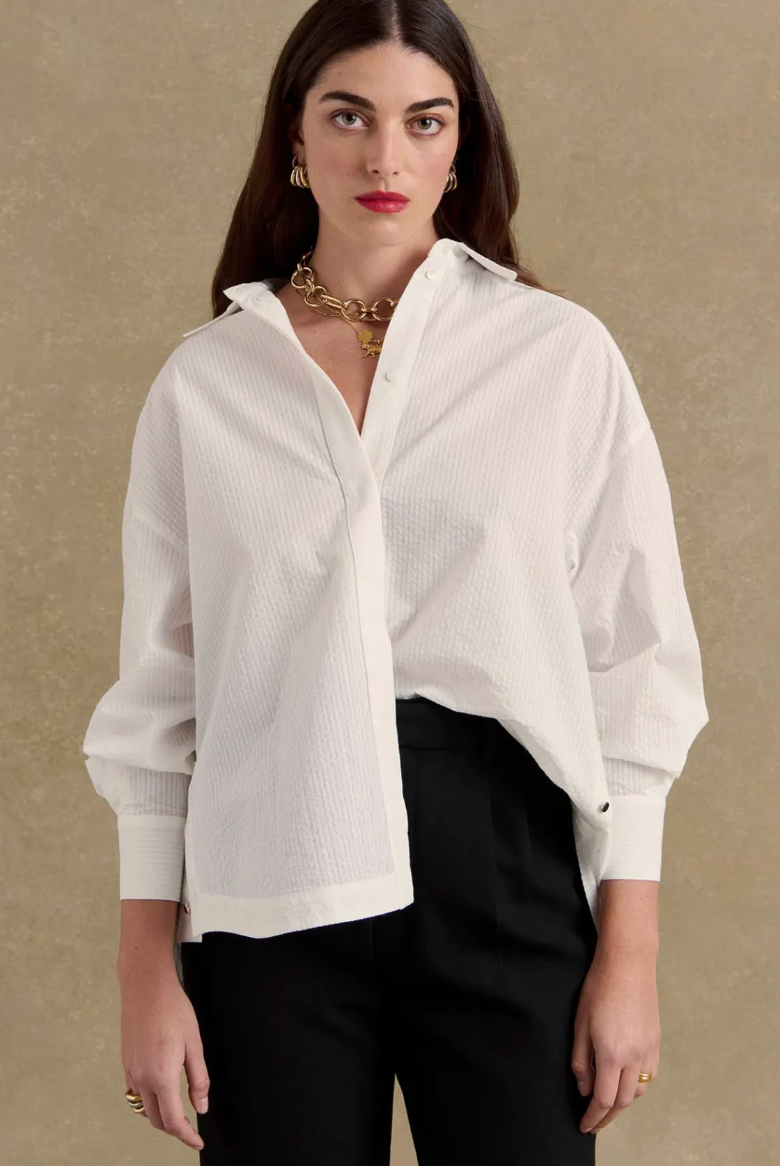 Chemises Et Blouses-Balzac Paris Chemise Arthus seersucker Blanc