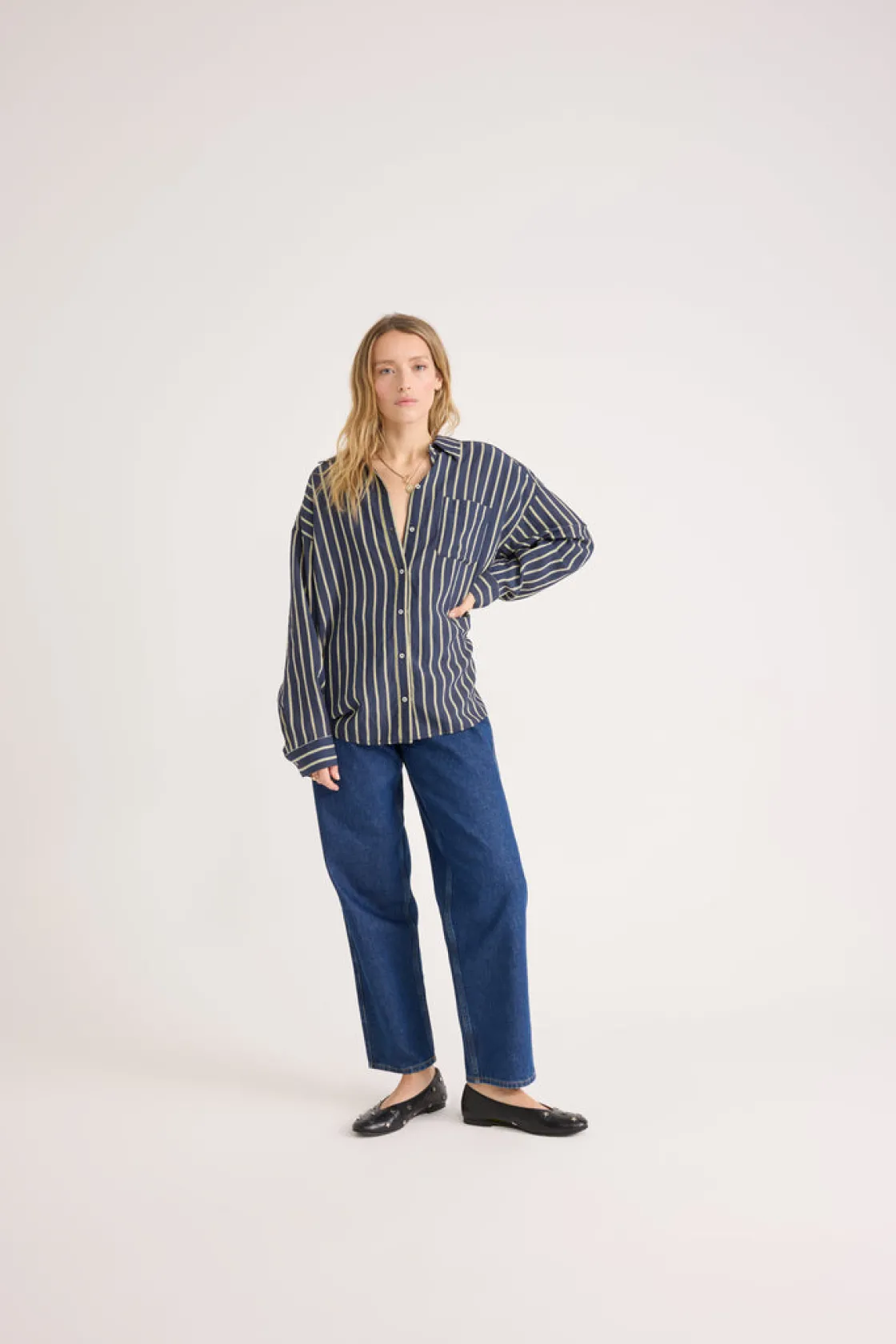 Costumes Et Ensembles | Chemises Et Blouses-Balzac Paris Chemise Hector Rayures marine et jaune