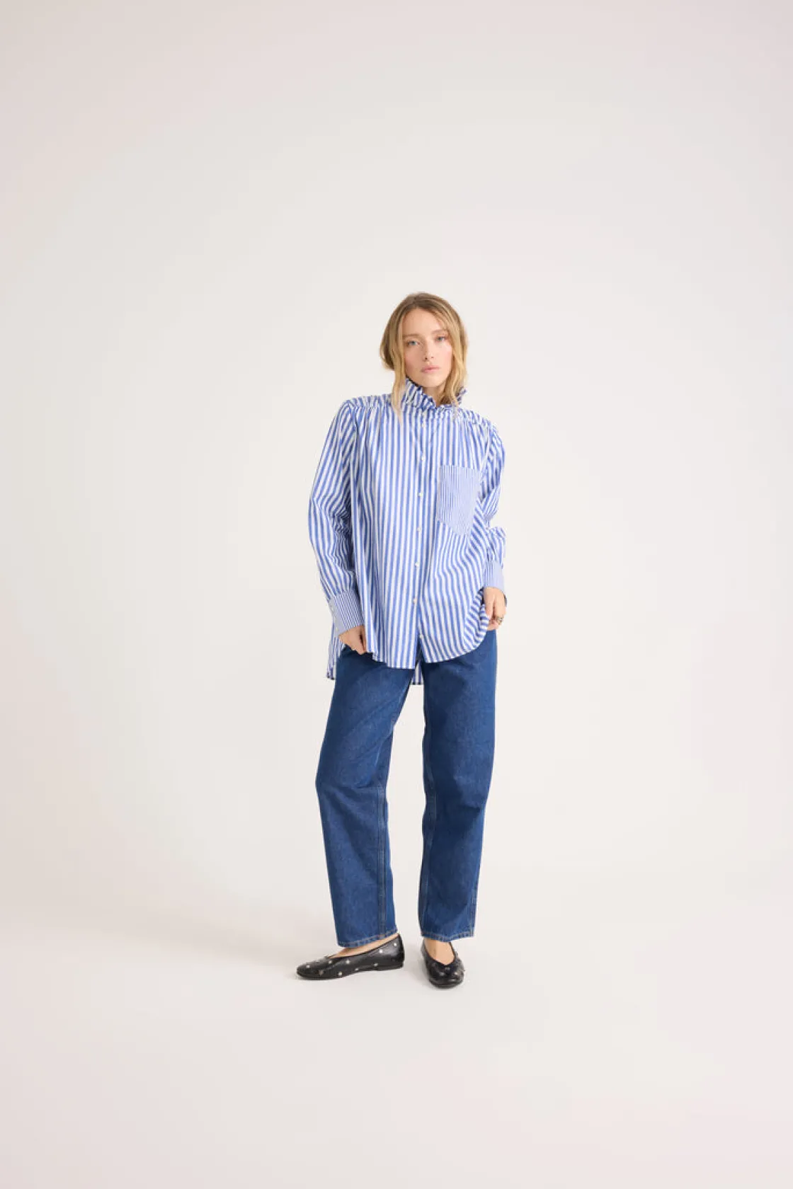 Chemises Et Blouses-Balzac Paris Chemise Léonor rayures Blanc et bleu