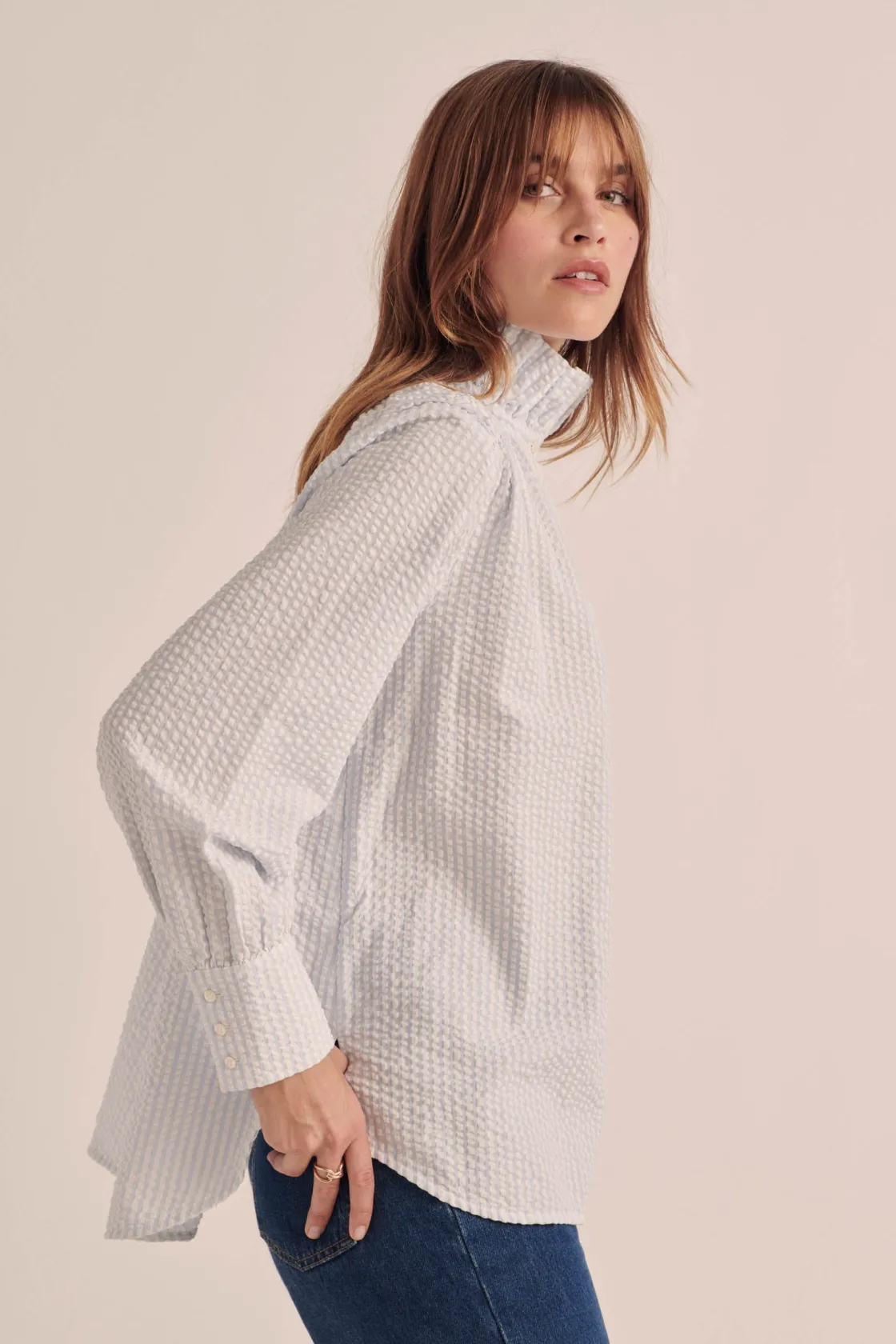 Chemises Et Blouses-Balzac Paris Chemise Léonor Barbour x BP Rayures bleu ciel et écru