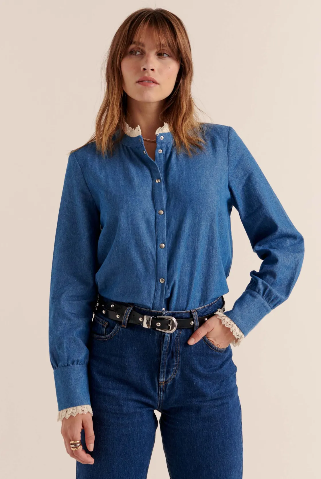 Chemises Et Blouses-Balzac Paris Chemise Léopoldine bleu midi En jean