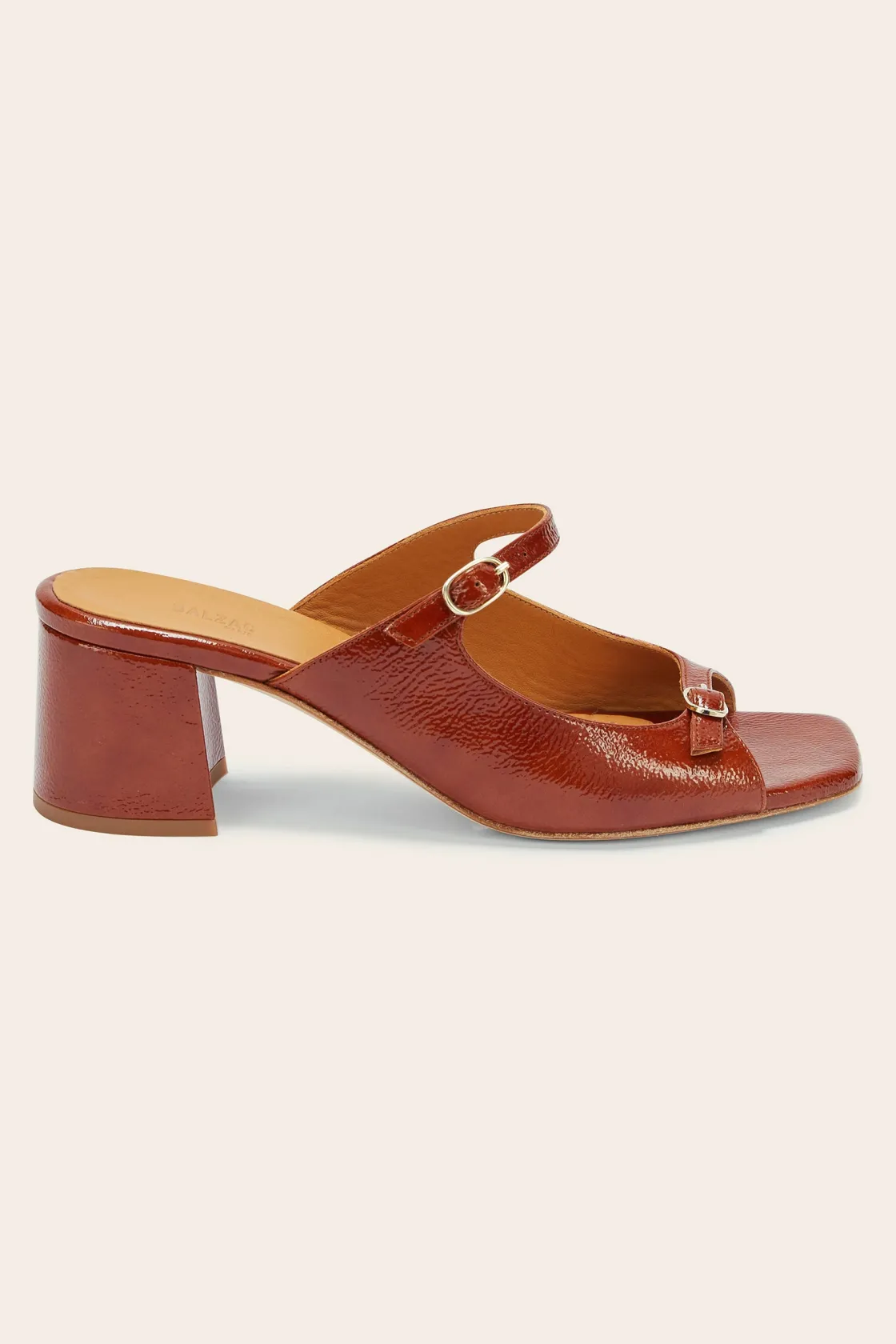 Babies, Sandales Et Escarpins-Balzac Paris Mules Joane vernis froissé Cognac