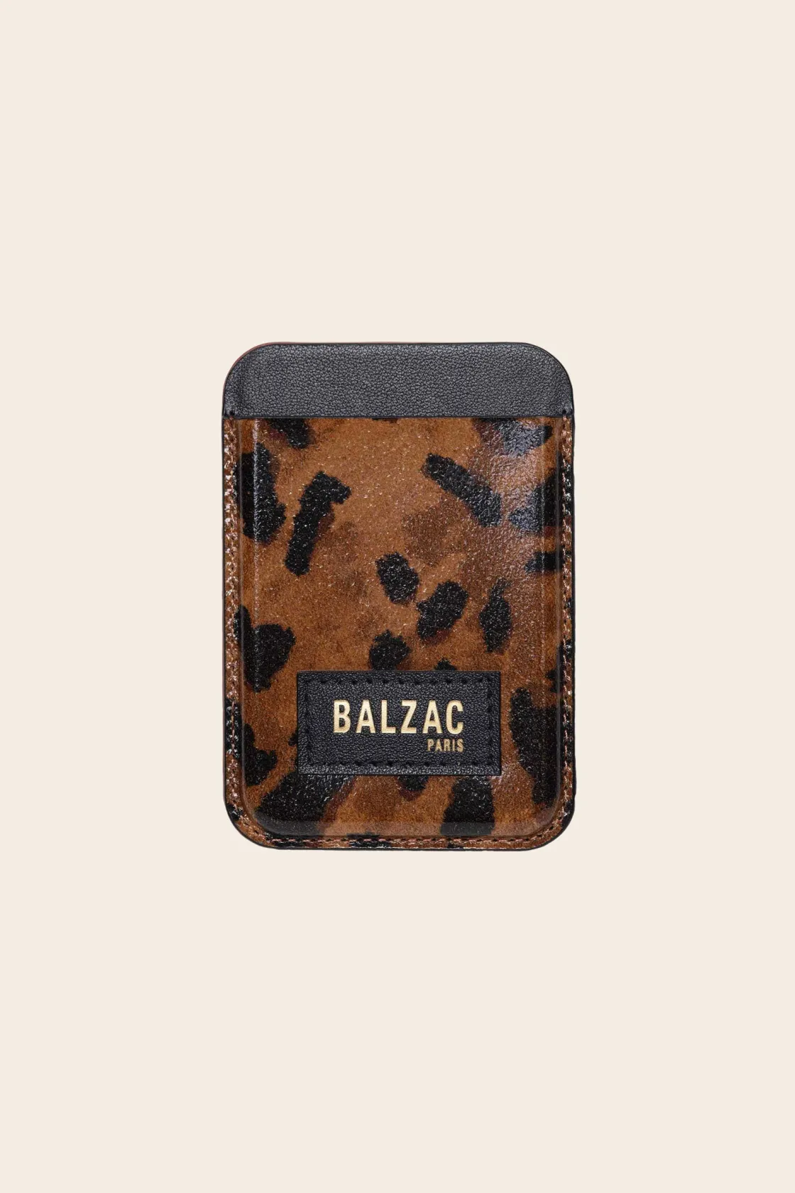 Accessoires Smartphones-Balzac Paris Porte-cartes Cuir guépard cappuccino